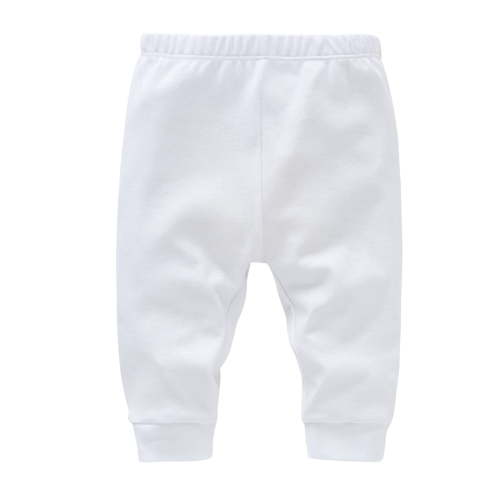 TIREOW Solid Baby Sweatpants,Unisex Baby Toddler Cotton Crawling Pants for Baby Boys Girls Solid Color Loose and Comfortable Pant(9-12 Months,White)