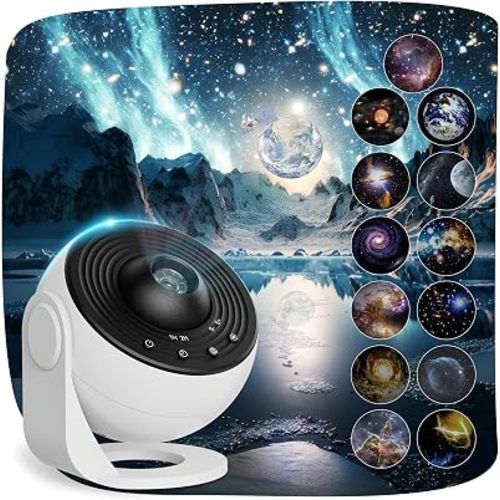 Planetarium Star Projector, Galaxy Projector, Realistic Starry Sky Night Light with 12 Film Discs, Solar System Constellation Moon for Kids Bedroom Ceiling Home Living Room Decor Birthday Gifts