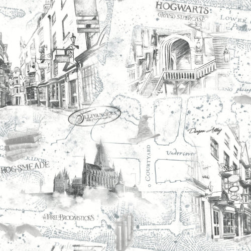 Room Mates Harry Potter Map 18.86' L x 18" W Peel and Stick Wallpaper Roll & Reviews | Wayfair