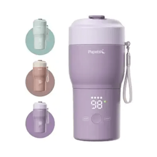 Papablic Pro Portable Bottle Warmer for Travel, Fast 2X Heating, Built-in Sterilizer, 5 Temp Settings, Water & Baby Milk & Formula Warmer on the Go, Smart Keep Warm, Lilac Purple
