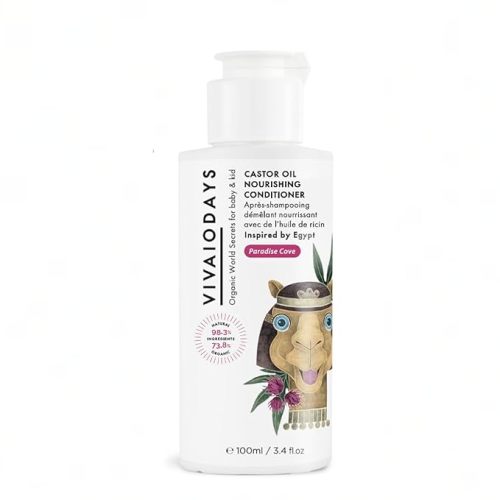 VIVAIODAYS Toddlers & Kids Organic Castor Oil Nourishing Rinse-Off Conditioner: a silicone-free marvel that effortlessly nurtures hair. 3.4 fl. oz. | 100 ml.
