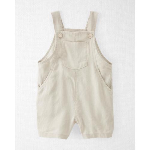 Baby LENZING™ ECOVERO™ Linen Blend Shortall - 3M - Style,Ember Oatmeal