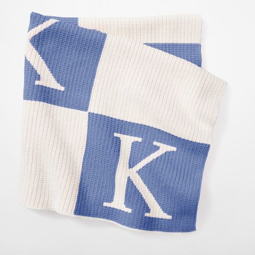 Initial Block Baby Crib Blanket