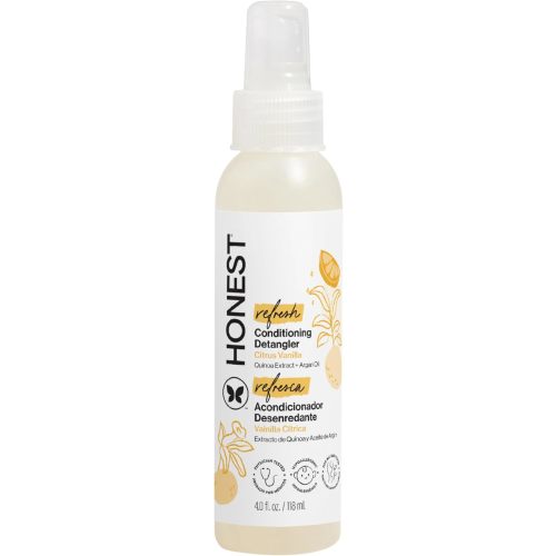 The Honest Company Conditioning Hair Detangler, Tear-Free, Hypoallergenic, Leave-In Conditioner and Fortifying Spray, Citrus Vanilla Refresh, 4 fl oz