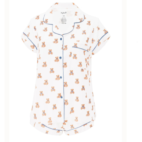 Bamboo Women’s Short Sleeve Pajama Set in Teddy Bear size Medium – Kyte Living