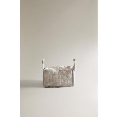 GINGHAM BABY CLOTHES ORGANIZER WITH HANDLE