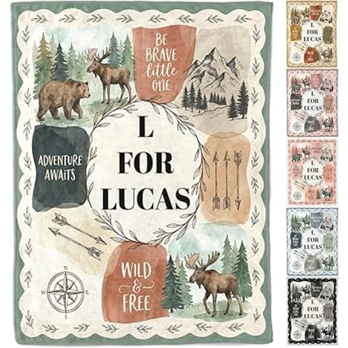 Personalized Baby Blanket- Printed in USA-Custom Baby Blanket with Name for Girls and Boys, Super Soft Plush Fleece, Personalized Christmas Baby Gifts