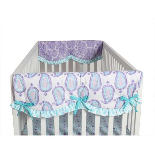 Paisley Isabella Purple/Lilac/Aqua 2-Pack Small Crib Rail Guard Covers