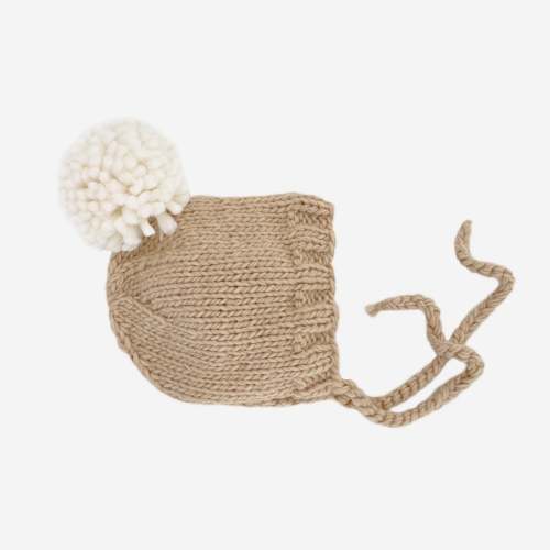 Hand Knit Ari Baby Bonnet Latte Tan – The Blueberry Hill