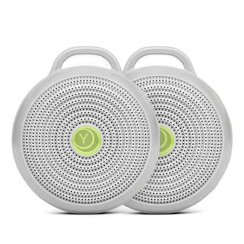 Yogasleep Hushh Portable White Noise Sound Machine for Baby - 2 Pack - 3 Natural Sounds with Volume Control, Compact Size, Noise Canceling for Sleep Aid, Office Privacy, & Meditation, Registry Gift