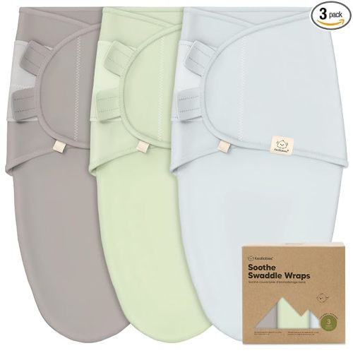 3-Pack Organic Baby Swaddle Sleep Sacks - Swaddles for Newborns, Infant 0-3 Months, Baby Girls, Boys, Soft & Snug Newborn Sleep Sack, Nursery Swaddling Blankets (Ripple, OS)