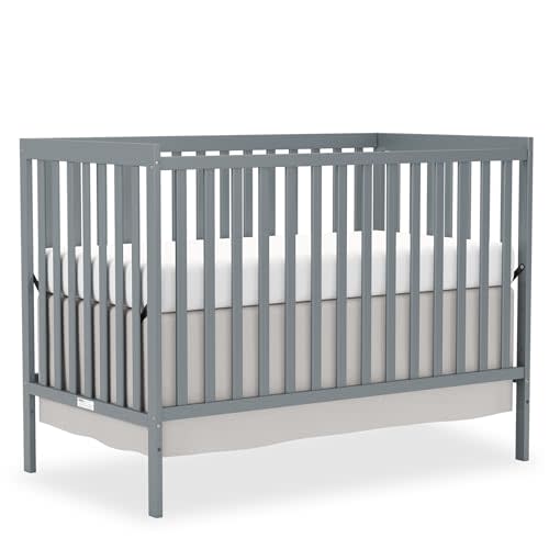 5-in-1 Convertible Baby Crib, Toddler, Daybed & Full-Size Bed | 3 Adjustable Mattress Heights, Non-Toxic Finish, Solid Wood Construction, Easy Assembly, Sturdy Construction