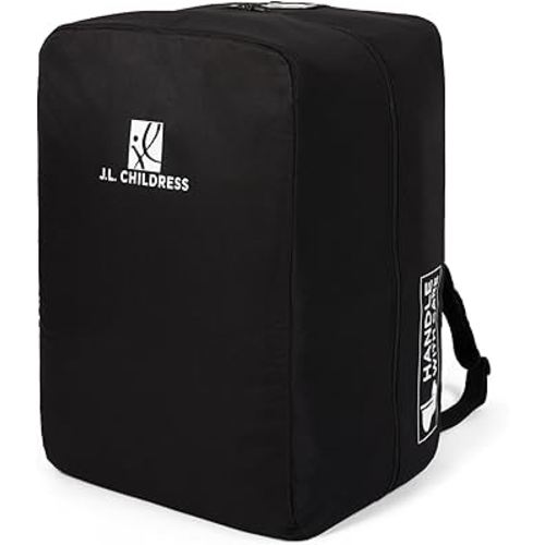 J.L. Childress Padded Bag for Doona & Evenflo Shyft Dualride - Travel Bag for Airplane, Fits Most Infant Car Seats, Airport Accessories for Gate or Baggage Check, AirTag Compatible - Elite, Black