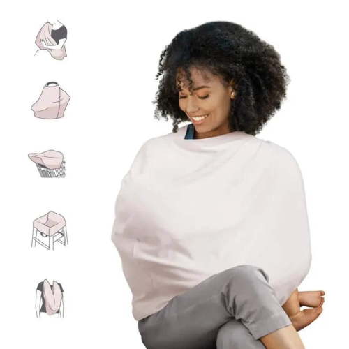 Munchkin Milkmakers Antimicrobial 5-in-1 Nursing Cover, Pale Peach