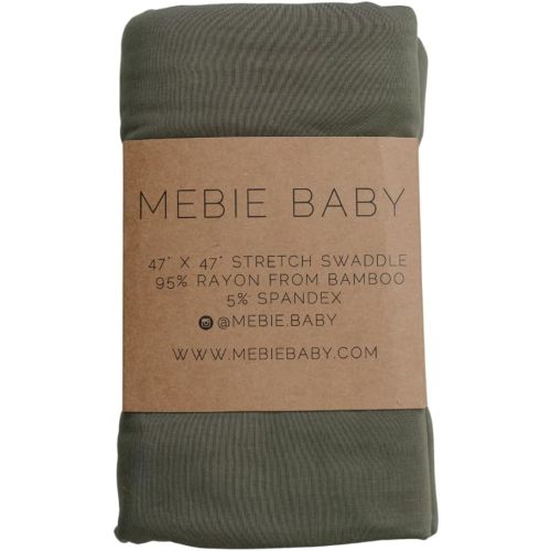 Mebie Baby Olive Stretch Swaddle, Modern and Neutral Swaddle Blanket for Baby Girl or Boy, Soft Baby Blankets, Newborn Swaddle Blanket, 0-3 Month, Comfy Wrap, Baby Essentials & Gifts (47" x 47")