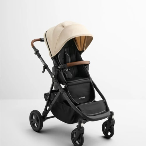 Single-to-Double Stroller 3.0 + Bassinet Bundle-OAT color:oat for stroller and bassinet frame:charcoal with penny leather