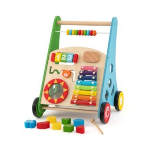 Toddler Push Walker Activity Center Toy with Burr-free Handle