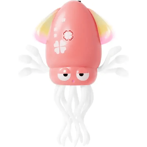 Hirger Dancing Octopus Baby Girl Toys, Pink Crawling Squid Infant Tummy Time Toy with Light Music, Interactive Sensory Toy for Toddler 1 2 3, Birthday Gift for 3 6 9 12 18+ Month