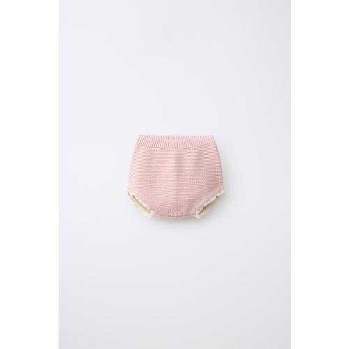 CONTRAST LACE KNIT BOTTOMS - Pastel pink | ZARA United States