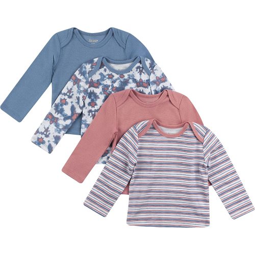 Hanes Baby Long Sleeve T-shirt, Ultimate Flexy Knit Tee for Boys & Girls, 4-Pack