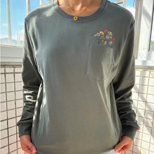 Floral Pocket Long-Sleeve Breastfeeding T-Shirt – Giftifymama
