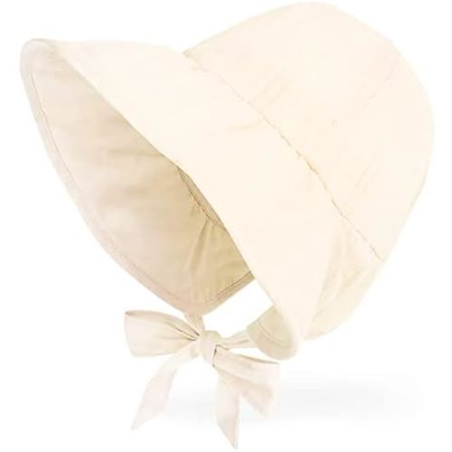 JELLYTREE Baby Hat Brimmed Sun Bonnet Floppy Toddler Girls Fashion Princess Lace Victorian Hat Bucket Visor Cap, 6m 12m 24m