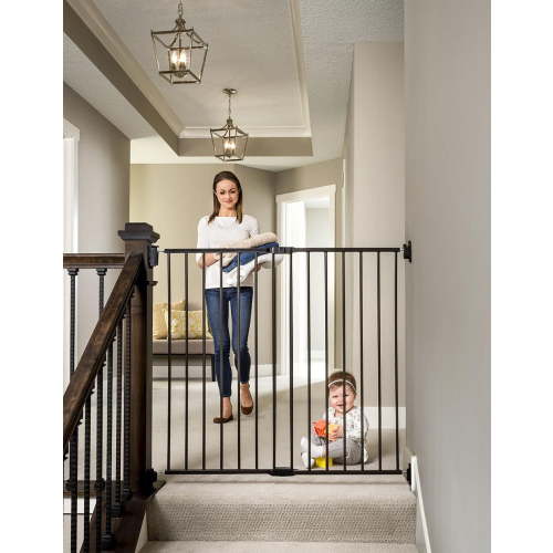 Regalo Extra Tall Top Of Stairs Metal Safety Gate, Black - Walmart.ca