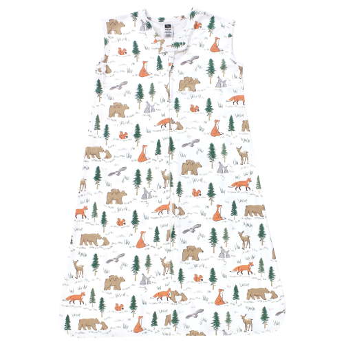 Hudson Baby Infant Boy Cotton Sleeveless Wearable Sleeping Bag, Sack, Blanket, Sweet Woodland, 6-12 Months