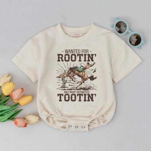 Retro Cowboy Baby Outfit, Rodeo Rootin' Tootin' Romper, Country Boy Toddler Clothes, Western Themed Baby Shower Gift, Newborn Bodysuit