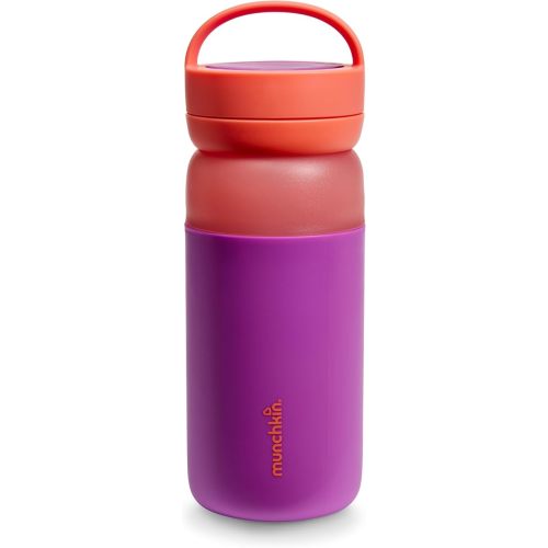 Munchkin Stay Cool Insulated Water Bottle, Toddler Straw Cup, 12oz, Purple