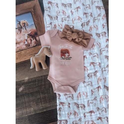 New To The Herd Bodysuit - Hereford (Blush)