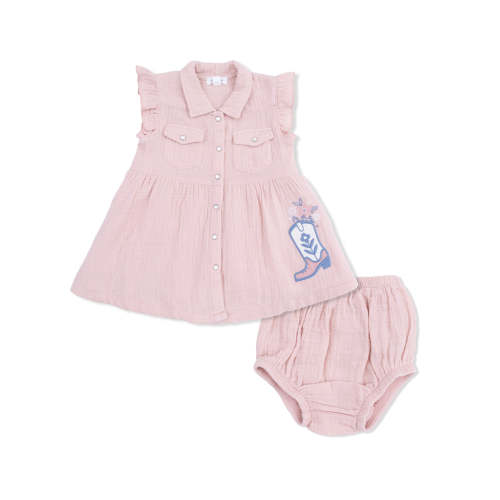 Western Pearl Snap Dress & Bloomer, Yee Haw Cowgirl