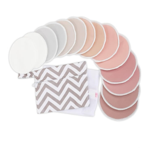 Reusable Nursing Pads for Breastfeeding, 14-Pack - 4-Layers Viscose Derived from Bamboo Nursing Pads, Breastfeeding Pads, Washable Breast Pads, Absorbent Maternity Pads, Nipple Pads (Lovelle, L 4.8")