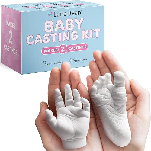 Luna Bean Baby Casting Kit - Hand & Foot Keepsake Mold, 2pc, New Mom Gift