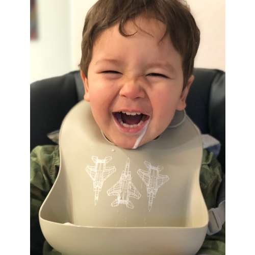 F-16 Blueprint Aviation Silicone Bib