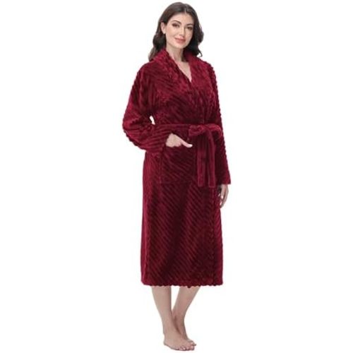 Yurhap Premium Robes for Women - Super Soft Cozy Fleece Womens Robe Plush Long Bathrobe