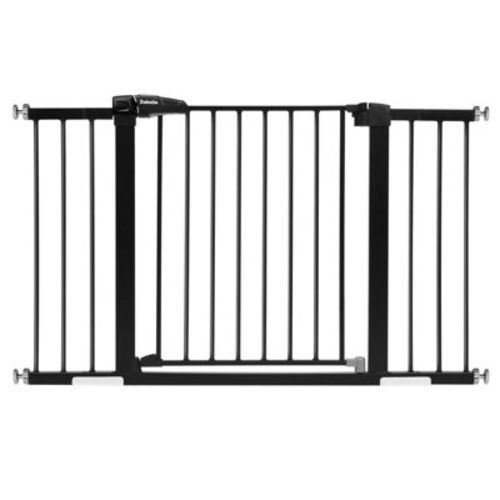 PressGuard P7 | Expandable Baby Gate for Stairs No Drill Pressure Mounted Black 29"-48" W, 30" H