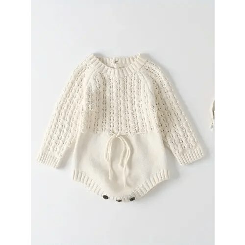 baby girls soft knit romper onesie adjustable drawstring - Temu