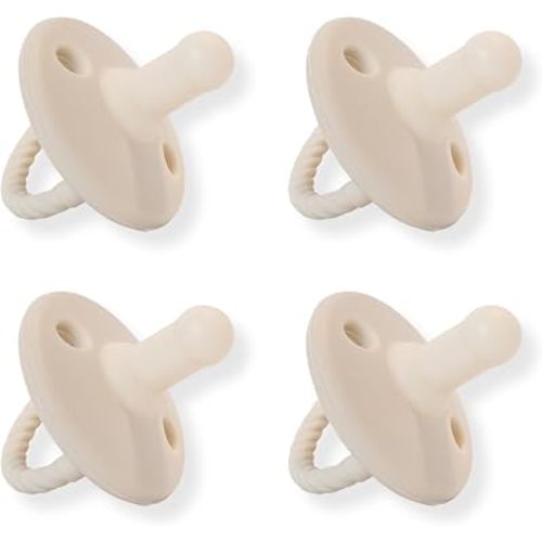 O1baby O1baby Lot de 4 tétines en silicone pour nouveau-né avec poignée et trous d'aération de sécurité, tétine pour bébé