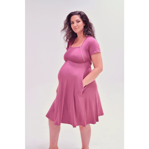 Cassidy Labor & Postpartum Gown Dusty Rose – Lila