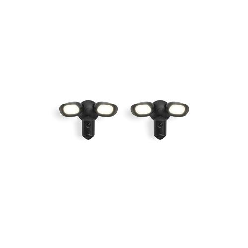 Ring Floodlight Cam 4K Pro (newest model), Wired, Retinal 4K with wide-angle video, 10x Enhanced Zoom, and 2000 Lumen Floodlights, 2-Pack, Black