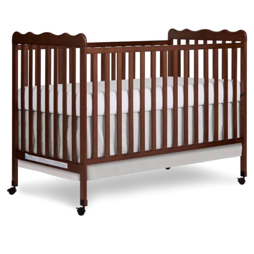 Amazon.com: Dream On Me Full Size Carson 3-in-1 Convertible Baby Crib, Locking Wheels | Portable & Converts to Toddler Bed & Daybed, 3 Adjustable Height, Wooden Crib, GREENGUARD Gold & BSA Verified, Walnut Brown