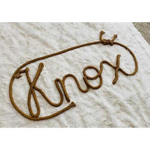 Personalized Rope Name Sign With Wrap Around Lasso: Rustic Western Nursery Wall Art