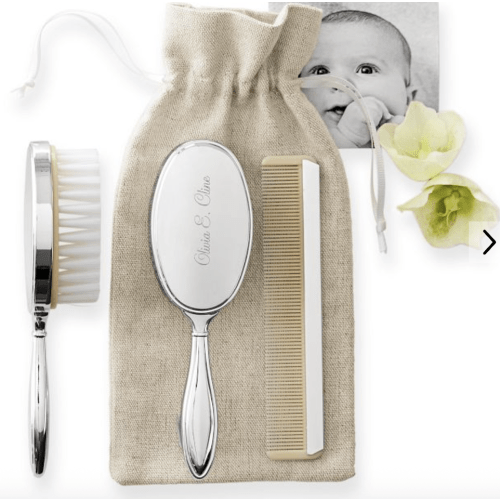 Silver Baby Brush & Comb Set