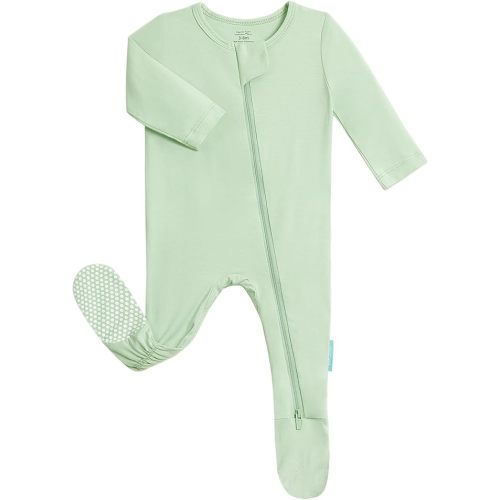 Baby Zipper Footie Pajamas, Supersoft Bamboo Rayon Baby Footed Pjs Boy Girl 0-3-6-9-18-24 Month Coverall Sleepers