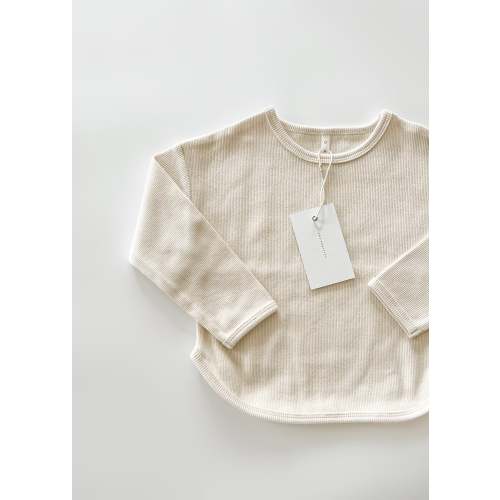 Essential Cotton Ribbed Long Sleeve ‘Ivory’