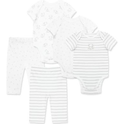 Little Me 5-Piece Elephant Theme Organic Cotton Bodysuit & Pants Set | Nordstromrack