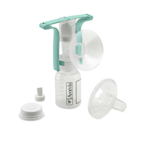 Ameda Manual Breast Pump Kit, Single-Side Pump, DEHP and BPA-free, 1 Ct