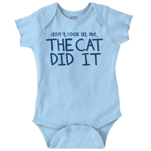 Dont Look At Me The Cat Did It Romper Boys or Girls Infant Baby Brisco Brands NB