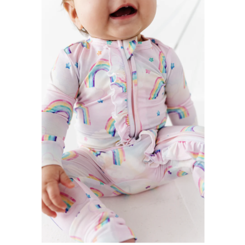 Rainbow Skies Ruffle Convertible Romper